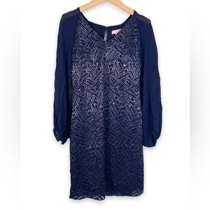 Lilly Pulitzer Navy Blue Shift Dress Size 2 XS